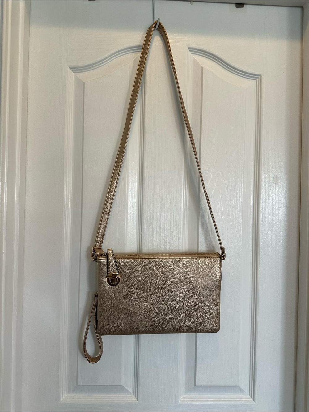 Metallic Gold Crossbody Shoulder Bag